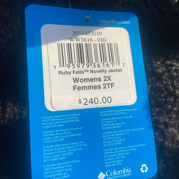 New Women's Columbia Sherpa Ruby Falls Novelty Jacket - Plus Size (2X) Black - Picture 14 of 16